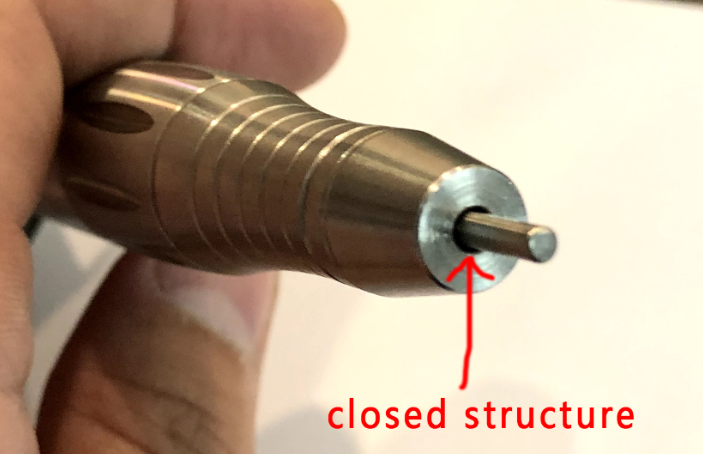 nail drill handpiece closed structure to prevent dust